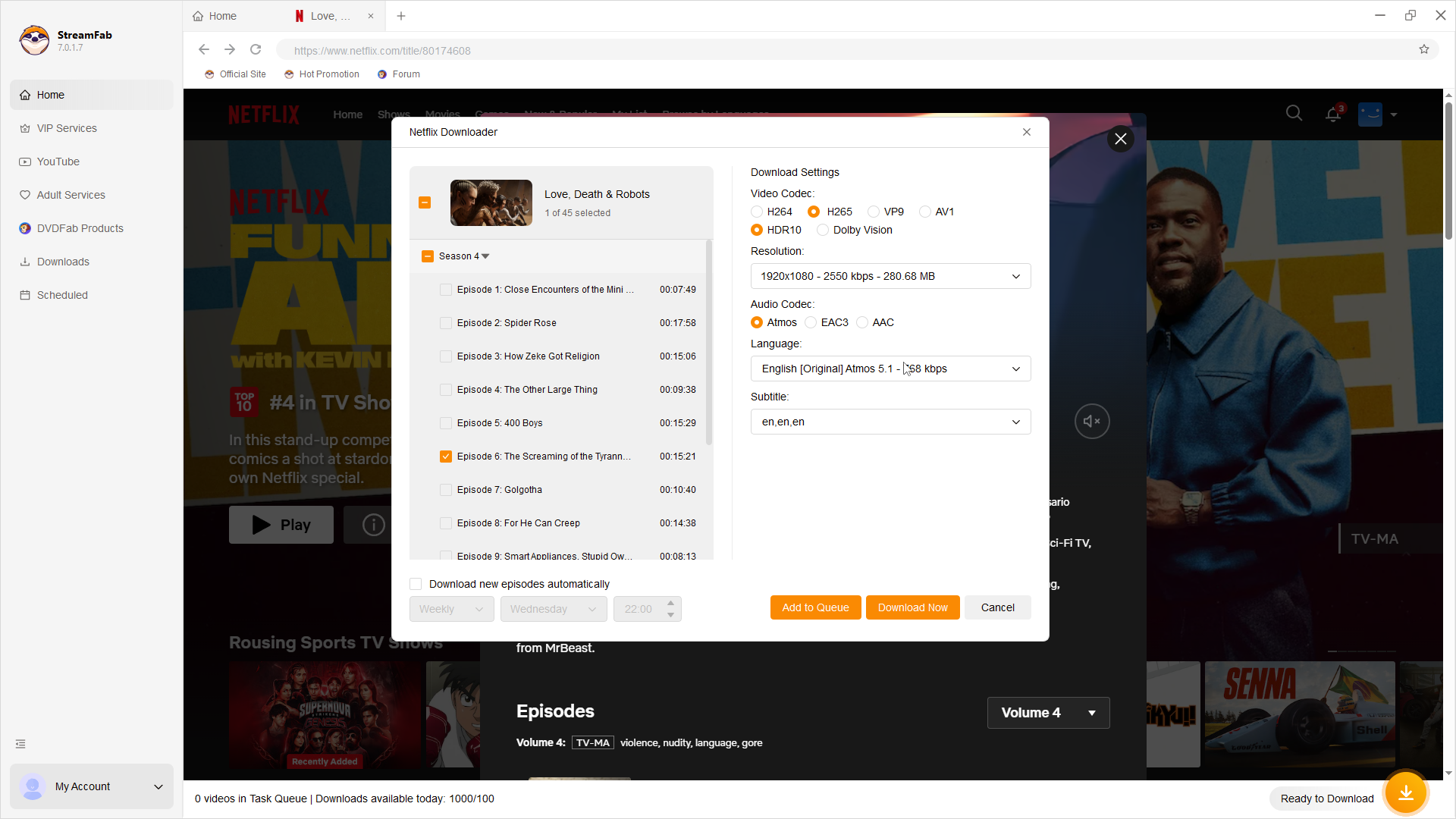 step 3 to how to troubleshoot is netflix down with StreamFab Netflix Downloader