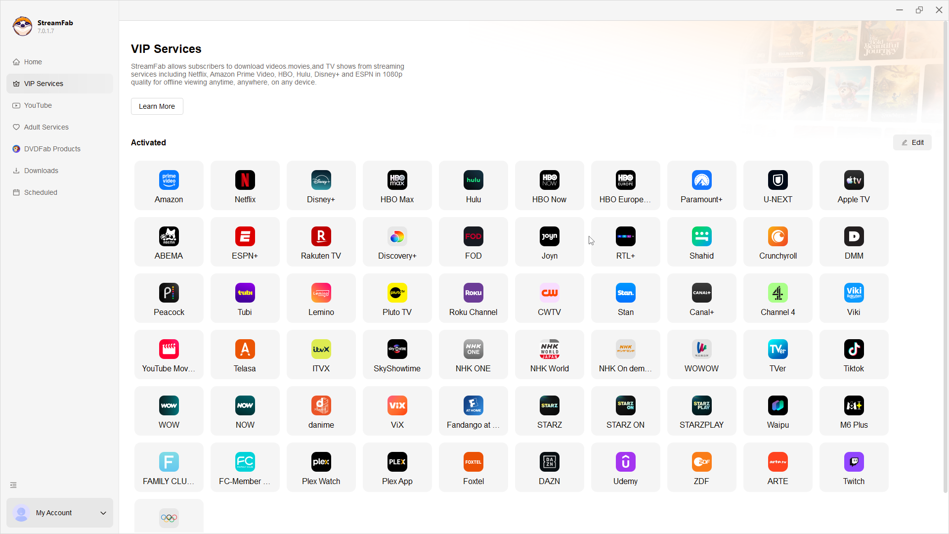How to download DRM protected content with StreamFab: step 1