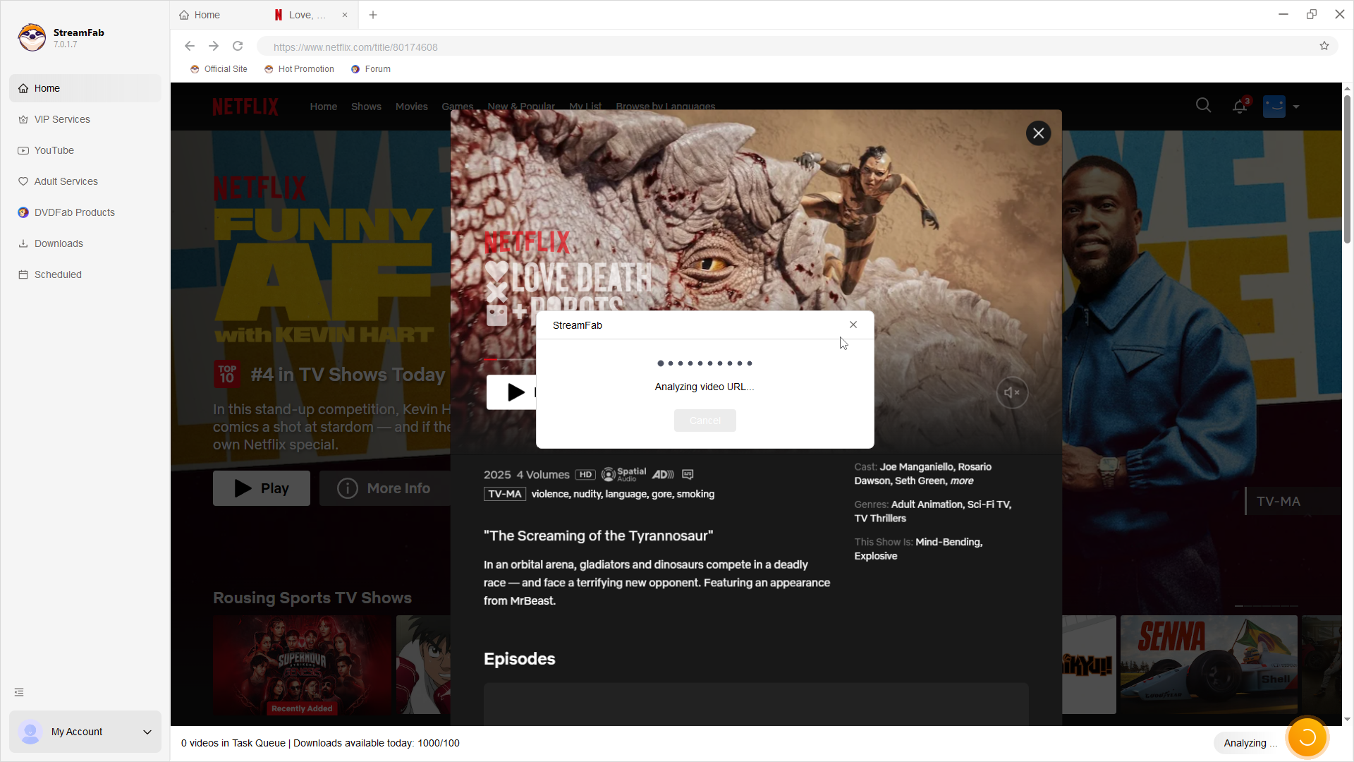 step 2 to how to troubleshoot is netflix down with StreamFab Netflix Downloader