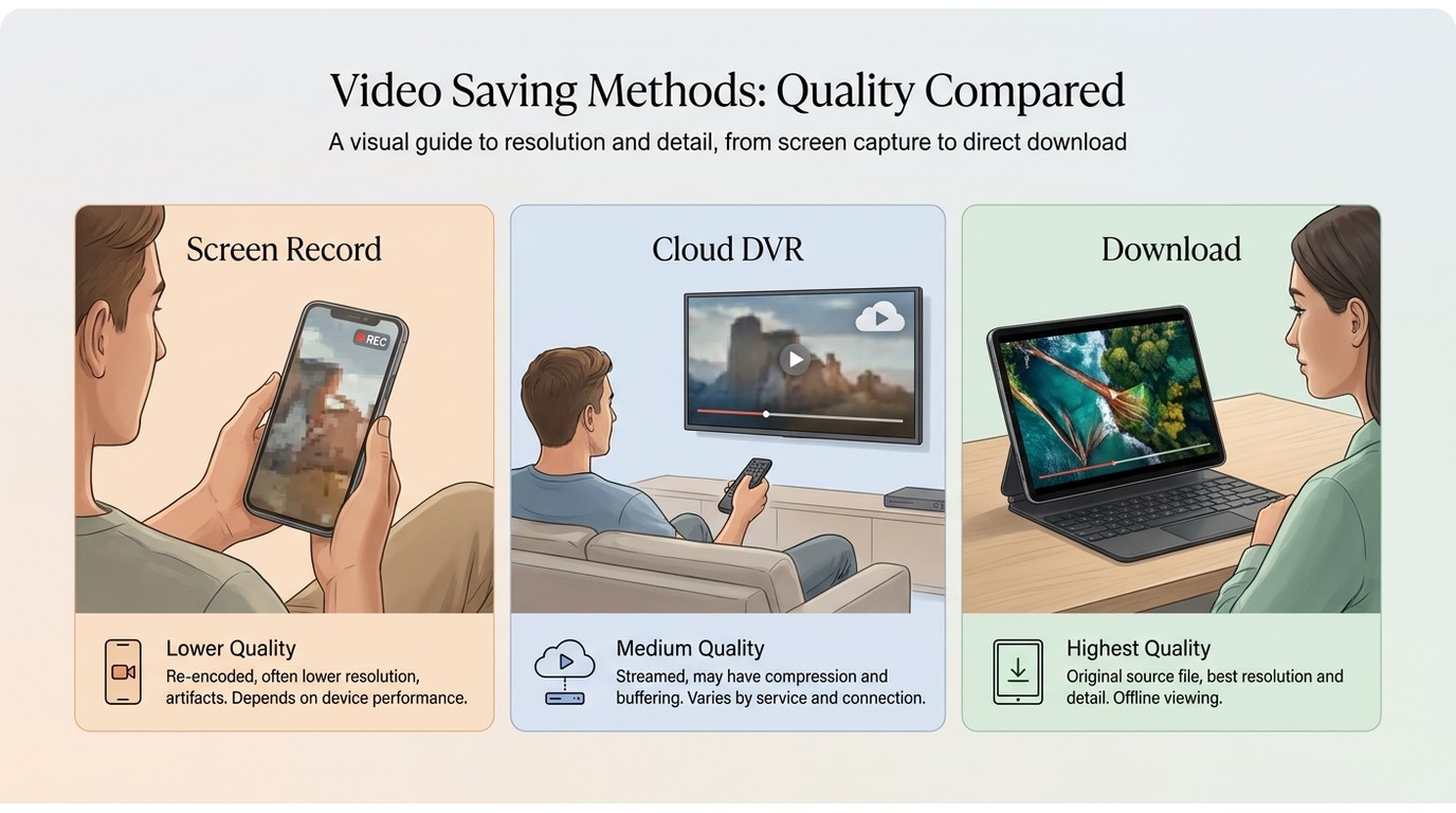 Screen record vs cloud dvr vs download quality com