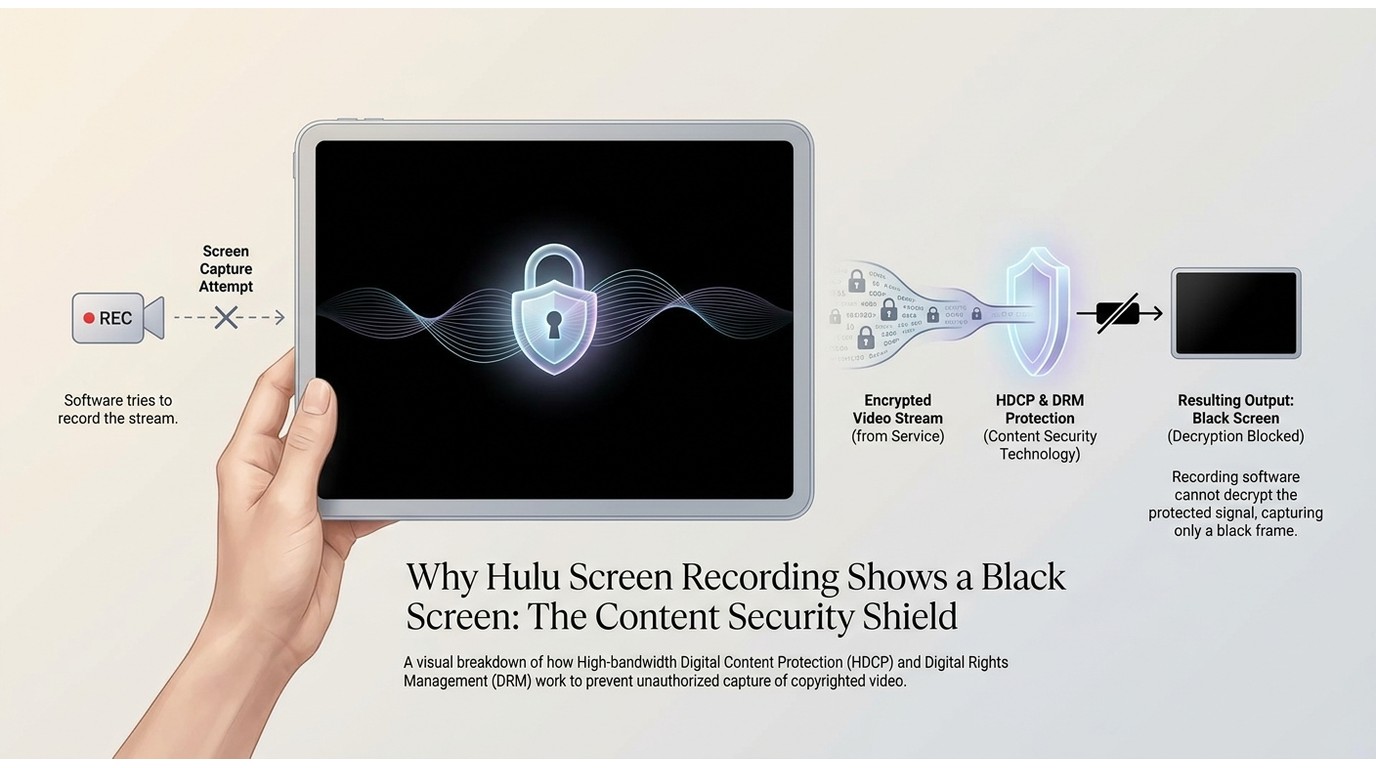 Why hulu screen recording shows a black screen