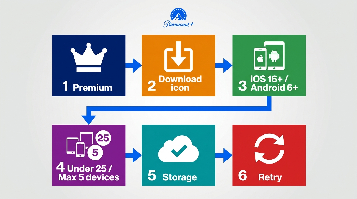 Paramount Plus download troubleshooting from Premium eligibility to connection retry