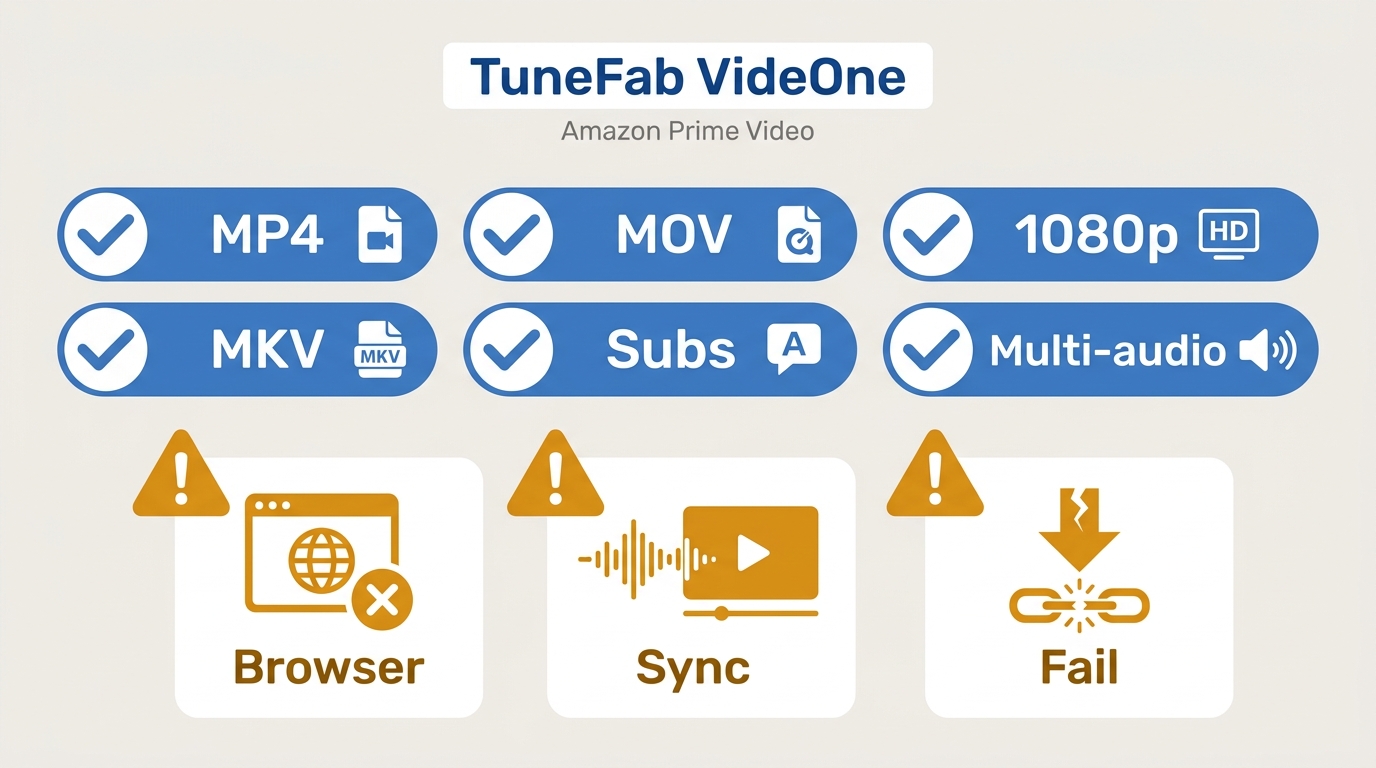 TuneFab VideOne output options and the main issues readers should verify before buying.