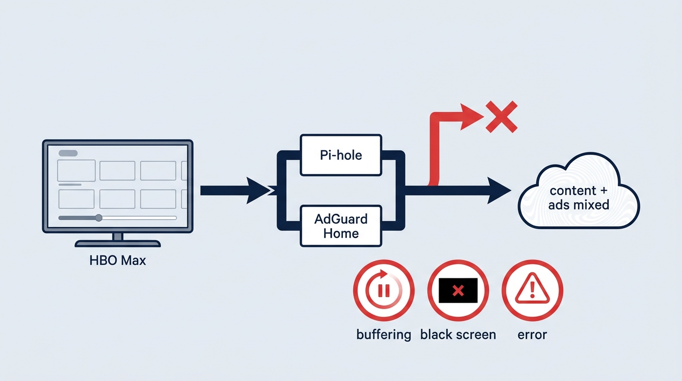 Why Pi-hole or AdGuard Home can break HBO Max playback instead of only stopping ads