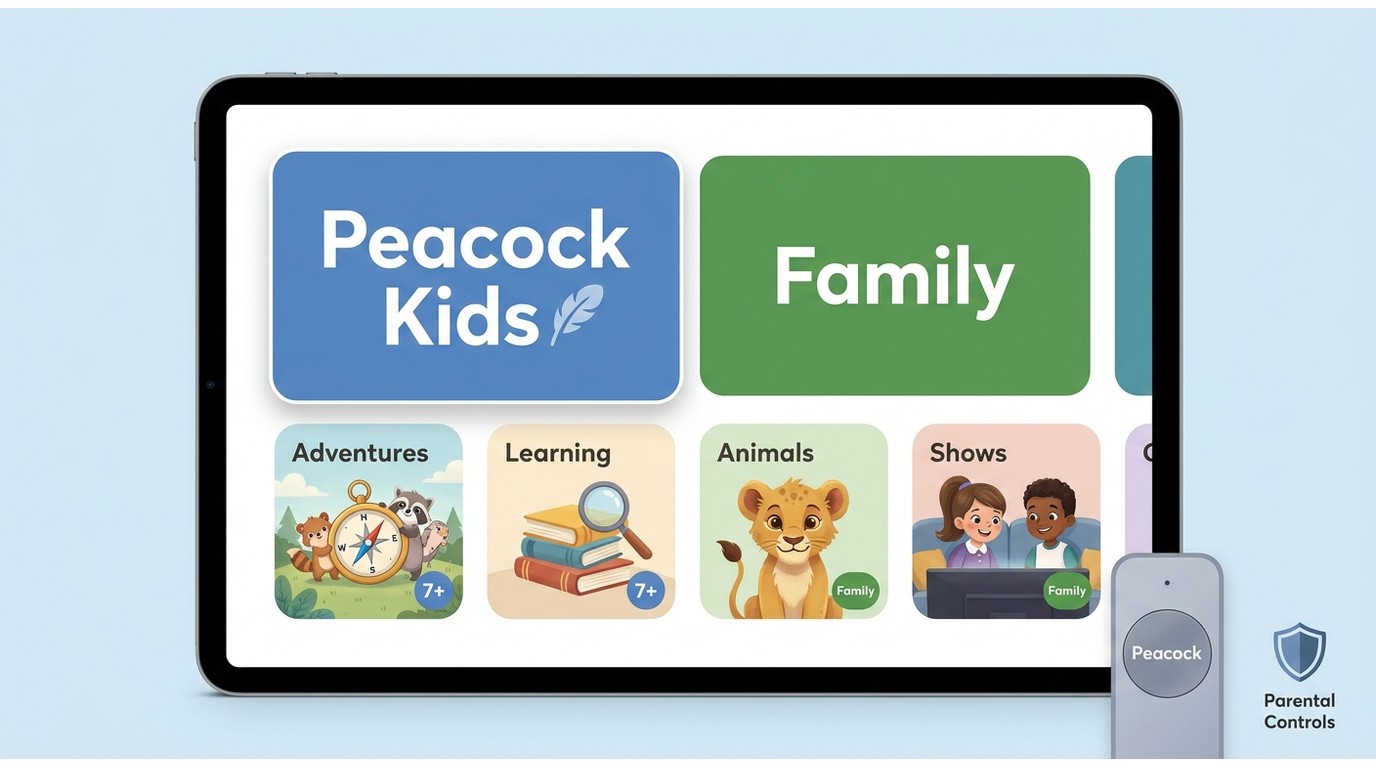 Peacock kids and family viewing with child-friendly shows and family-safe content categories