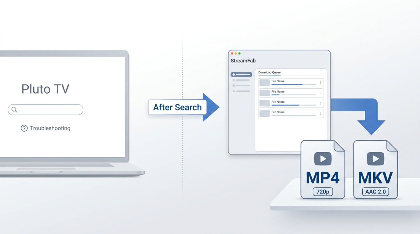 StreamFab Pluto TV Downloader as a desktop offline file workflow after search steps