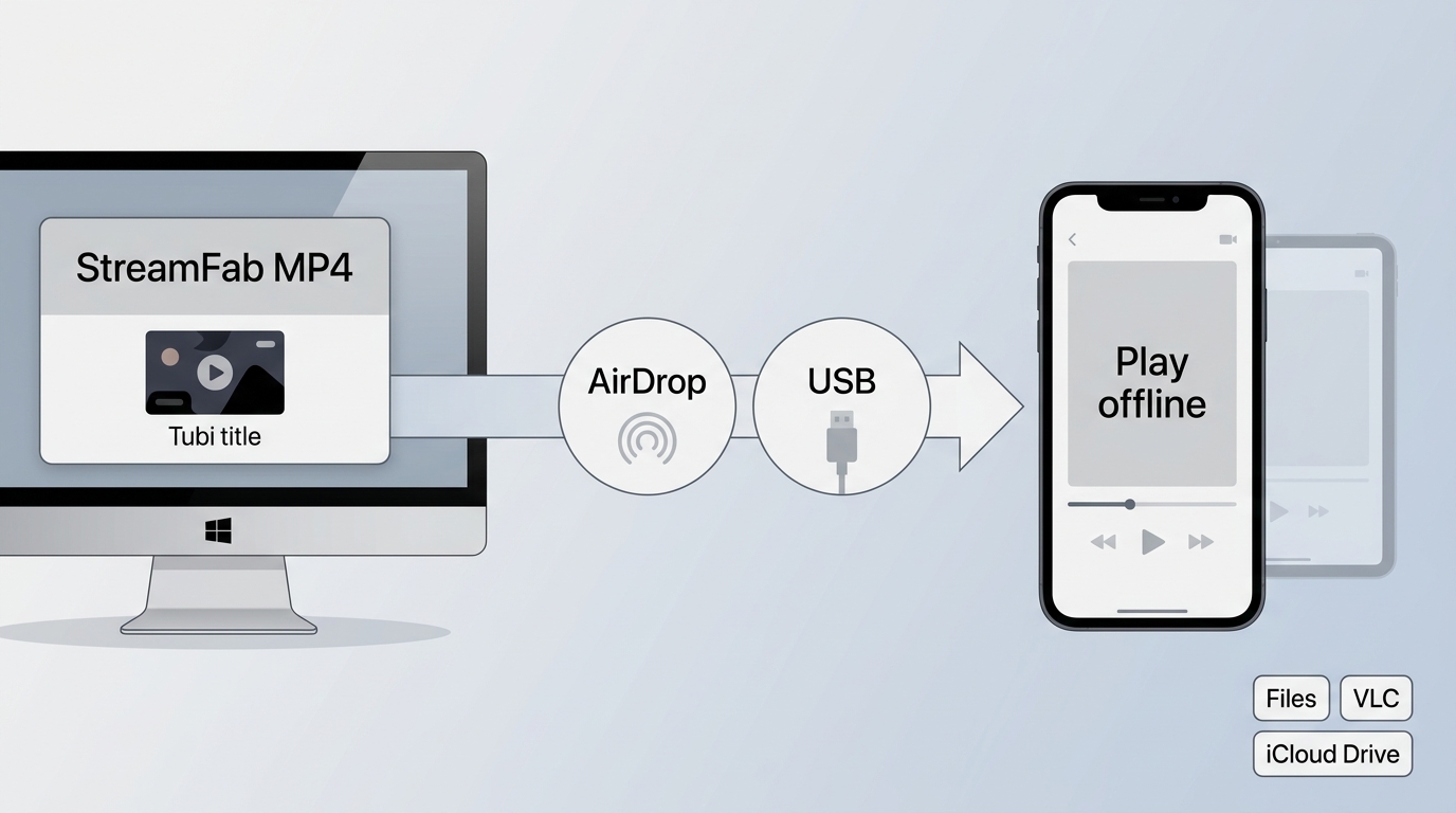 How a Tubi MP4 moves from computer to iPhone or iPad for offline playback