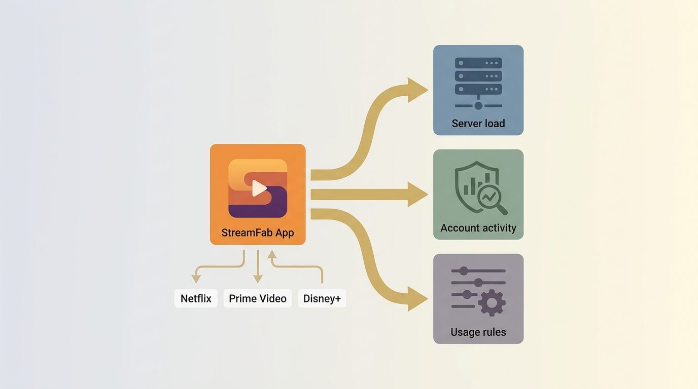 How StreamFab limits balance server load, account risk, and usage controls