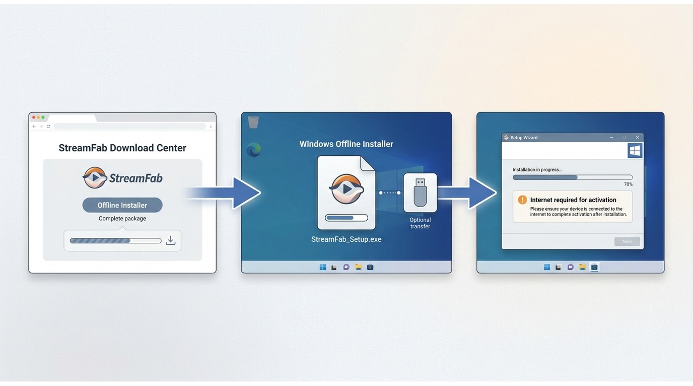 StreamFab offline installer downloaded as a complete Windows package