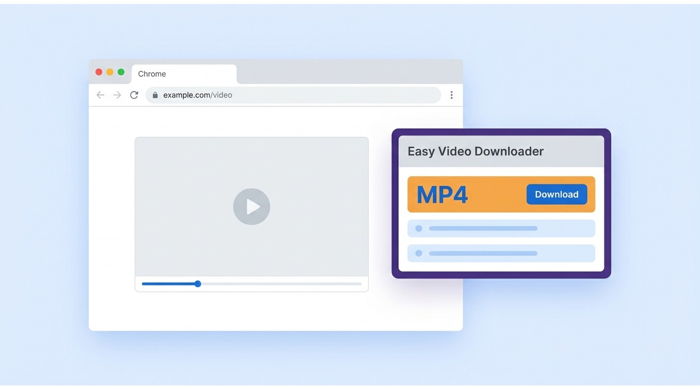 Chrome panel selecting a single MP4 file in Easy Video Downloader