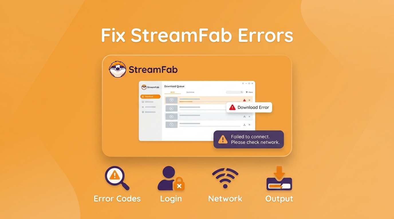 StreamFab Not Working? Fix 4 Failure Types and Error Codes (2026)