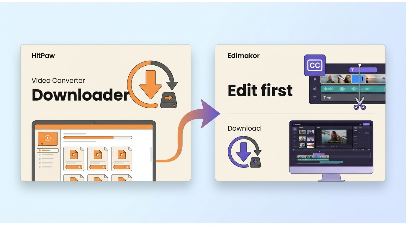HitPaw product timeline from the older Video Converter downloader to current Edimakor