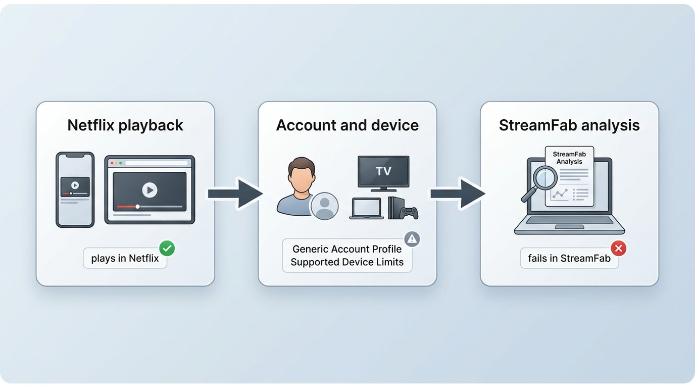 Netflix playback and account checks compared with StreamFab analysis
