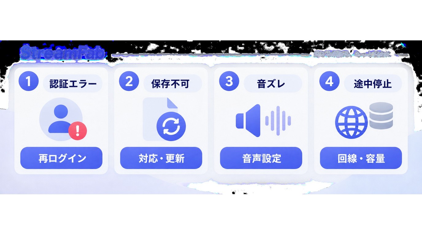 StreamFabの保存失敗を原因別に確認する手順