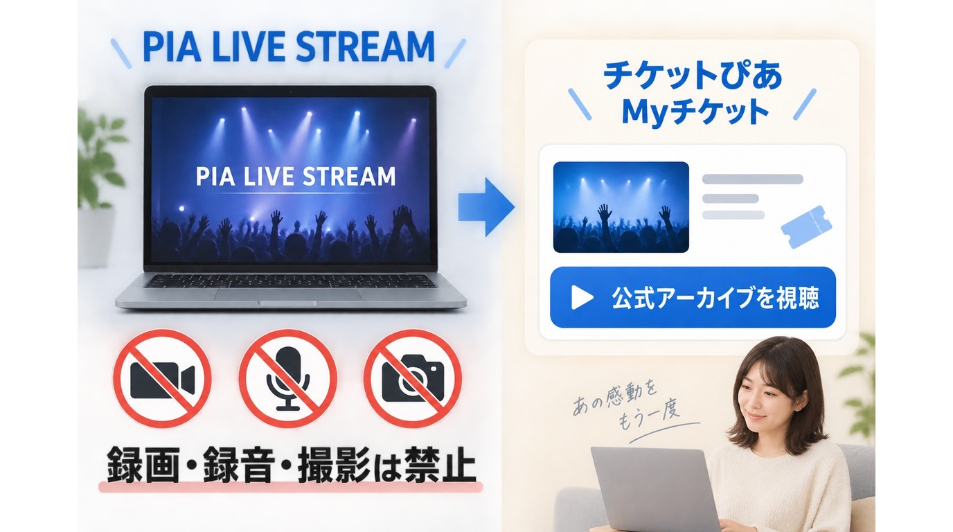 PIA LIVE STREAMの録画禁止と公式アーカイブ利用の違い