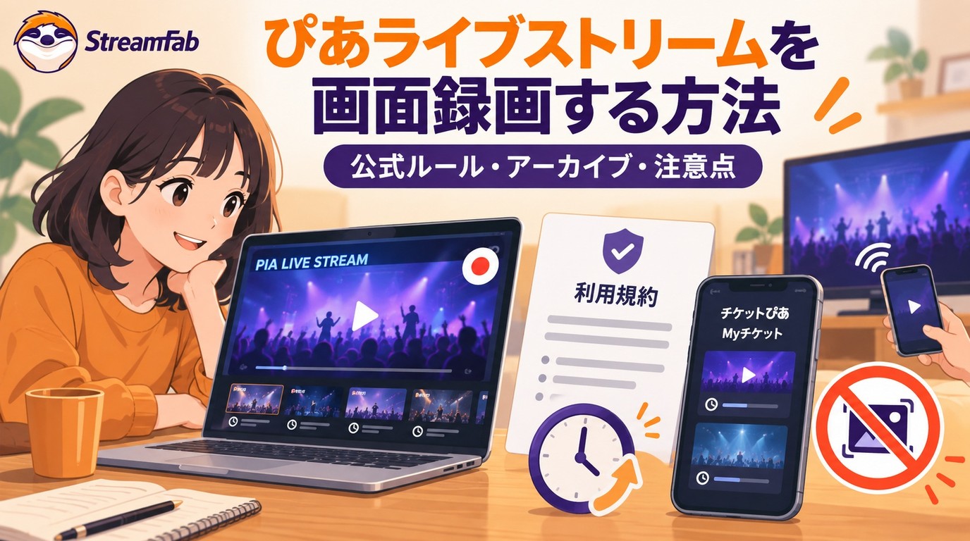 ぴあライブストリームの画面録画・保存はできる？公式ルール、アーカイブ、注意点
