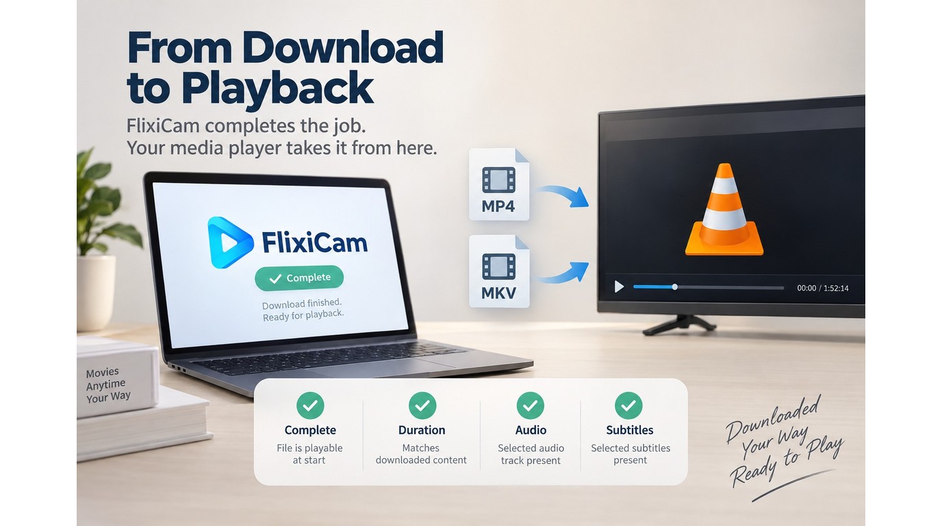 FlixiCam file validation checks for playback, duration, audio, and subtitles