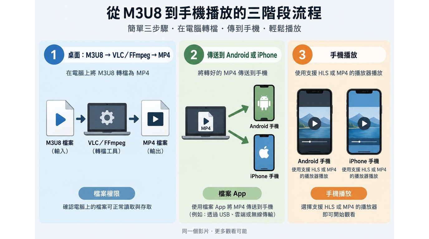 桌面轉檔後將MP4傳到Android或iPhone播放的流程