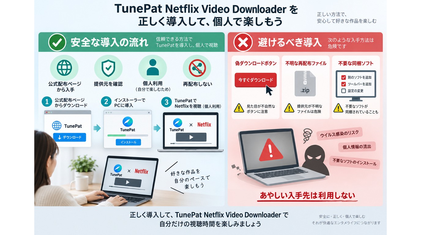 TunePatの公式導入と偽ダウンロードを避ける注意点