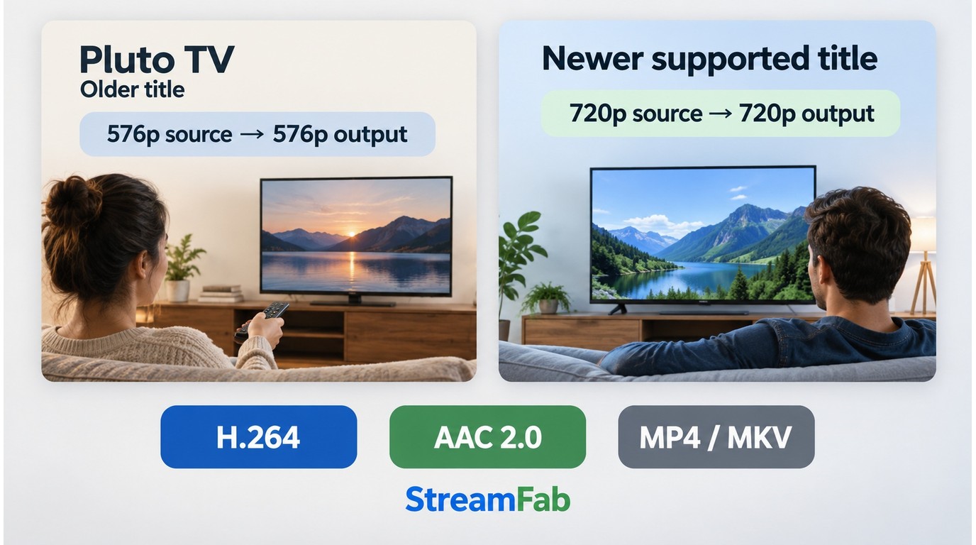 Pluto TV titles producing either 576p or 720p StreamFab downloads