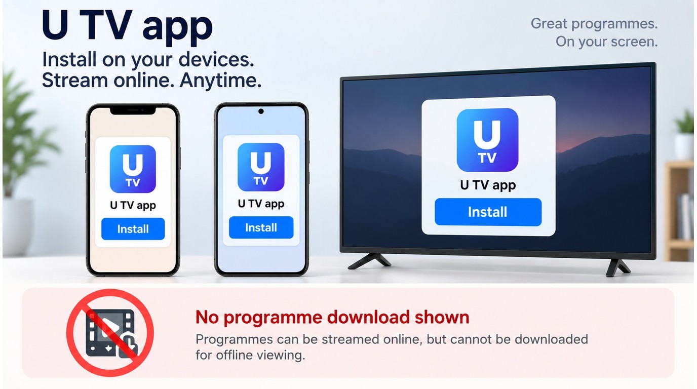 U app installation on iPhone, Android, and smart TV for online streaming