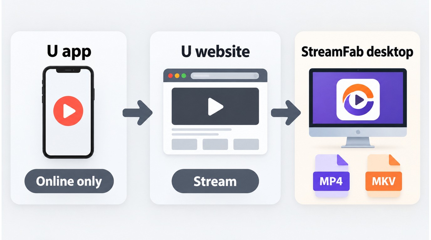 U app streaming versus StreamFab MP4 and MKV local files
