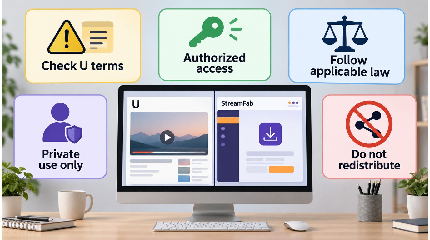 StreamFab and U safety checklist for authorized offline viewing