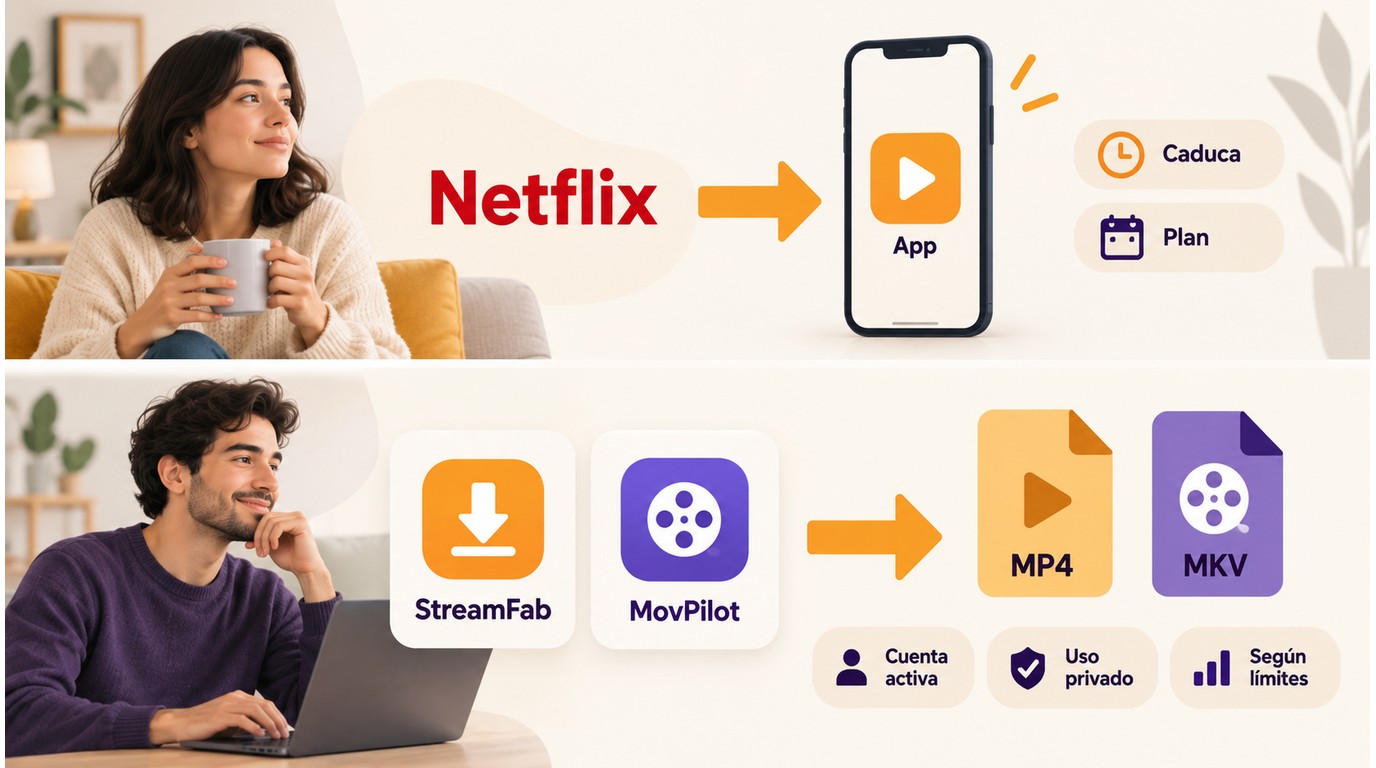 Diferencia entre la descarga oficial de Netflix y un archivo local MP4 o MKV