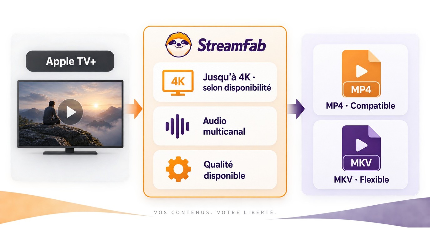 Choix de la résolution, de l'audio et du format MP4 ou MKV dans StreamFab