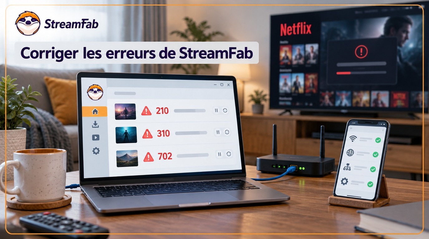 StreamFab Netflix en panne : corriger les erreurs 210, 310 et 702 en 2026