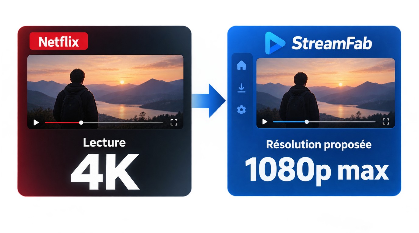 Lecture 4K et résolution réellement proposée par StreamFab pour un même titre