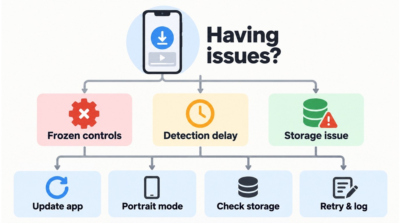Recovery path for frozen StreamFab controls during video detection on Android