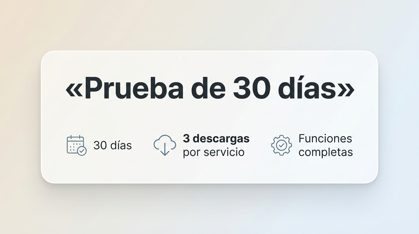 Prueba de StreamFab de 30 días con 3 descargas por servicio y funciones completas.