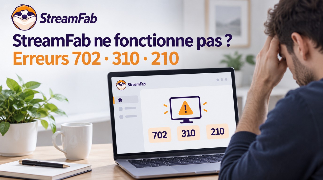StreamFab ne fonctionne pas ? Corriger les erreurs 702, 310, 210 (2026)