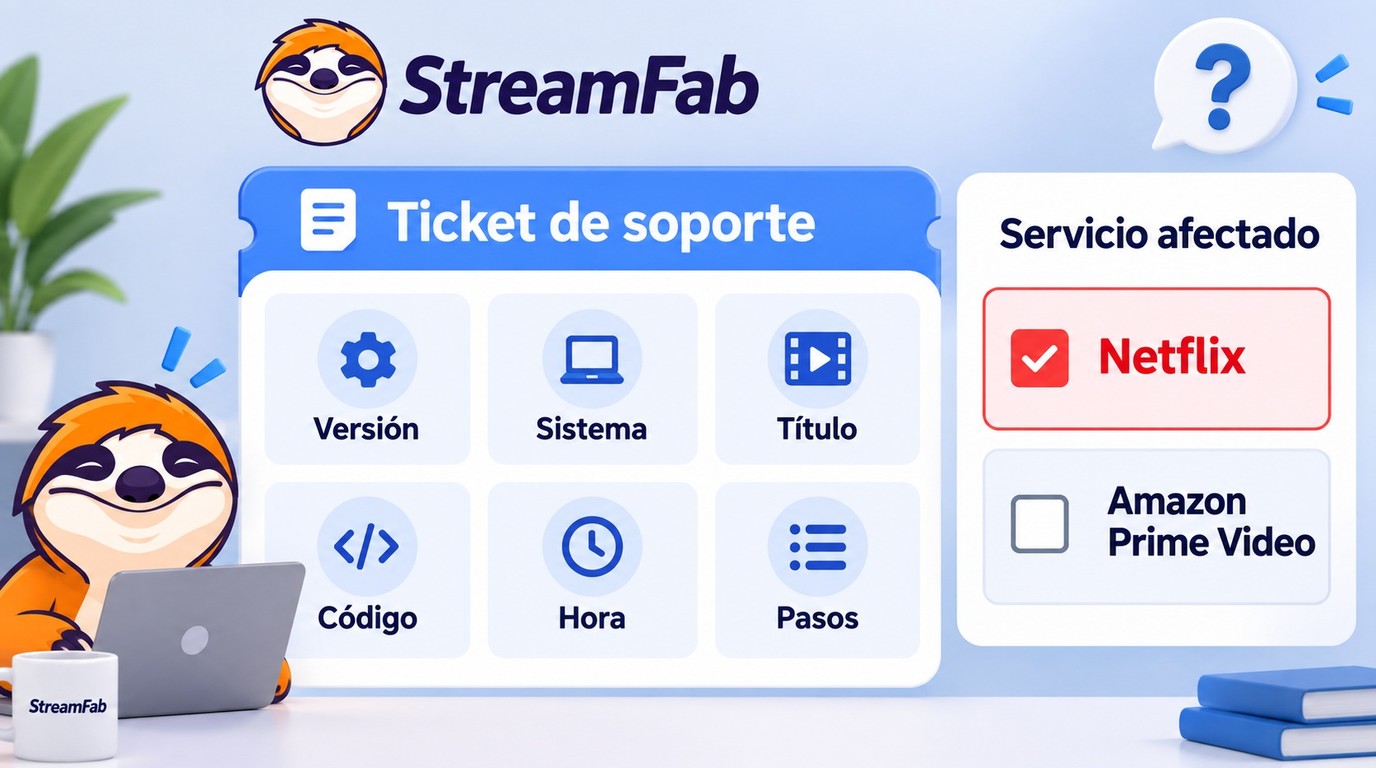Datos necesarios para que soporte reproduzca un fallo de StreamFab con Netflix