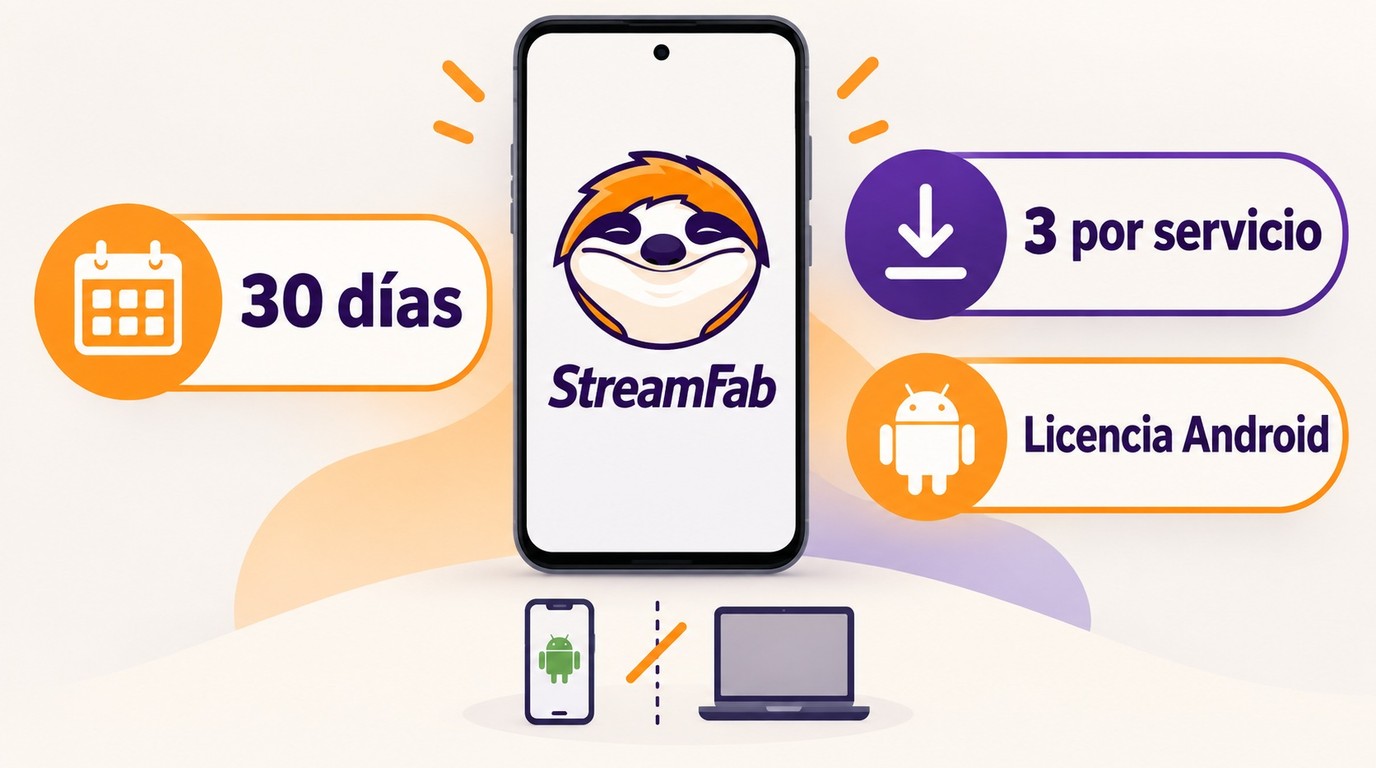 Prueba de StreamFab para Android con 30 días y 3 descargas por servicio.