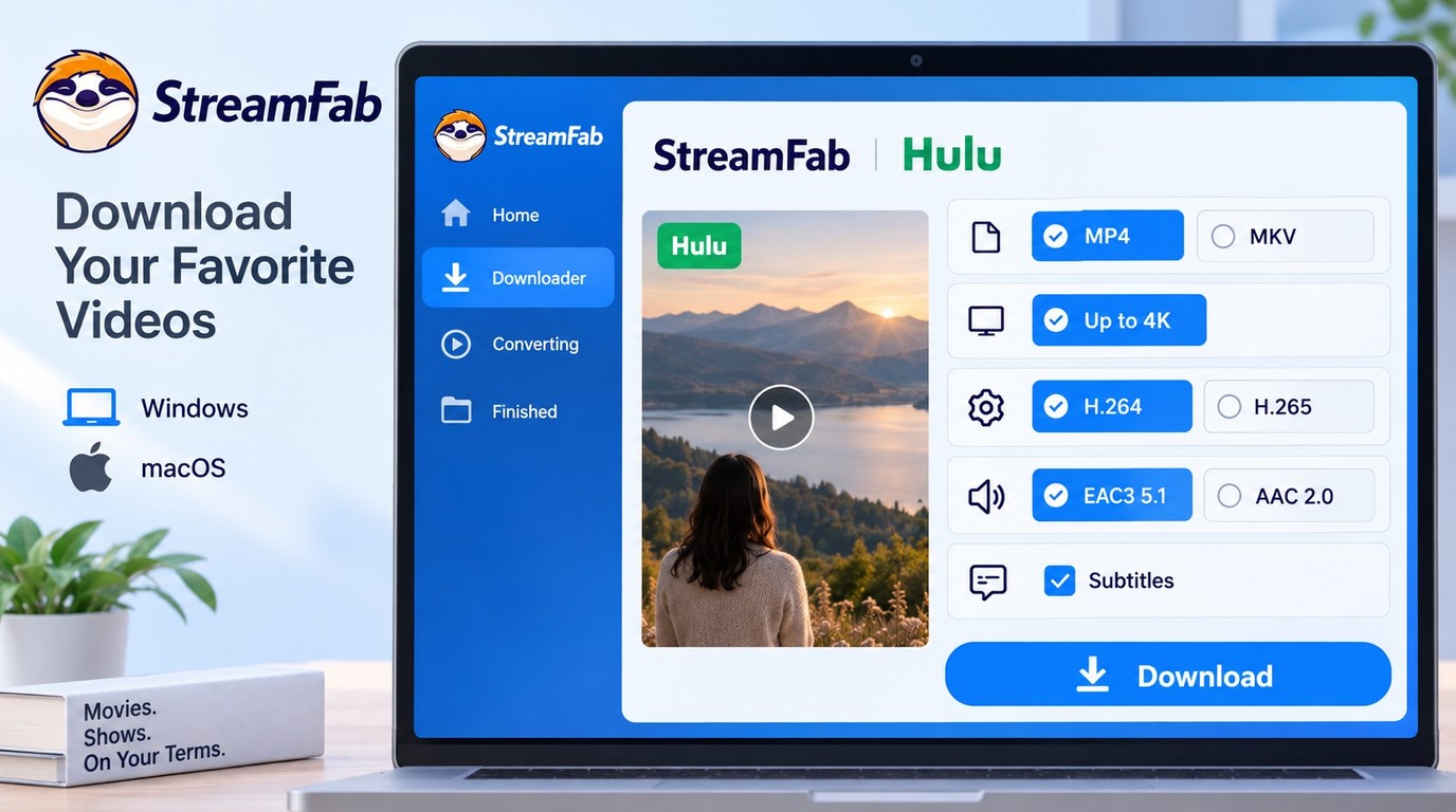 StreamFab Hulu Downloader with MP4 or MKV, quality, audio, and subtitle options