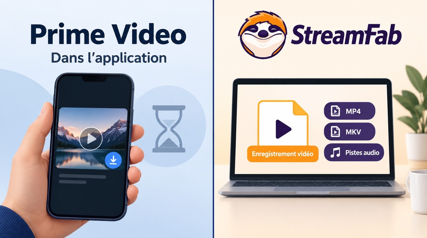 Prime Video garde la location dans l'application, StreamFab crée un fichier MP4 ou MKV.