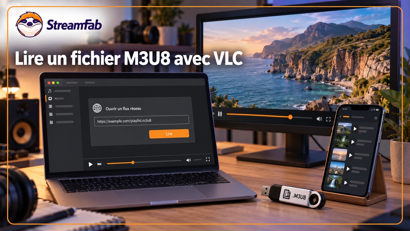 VLC M3U8 : lire une URL ou un fichier local