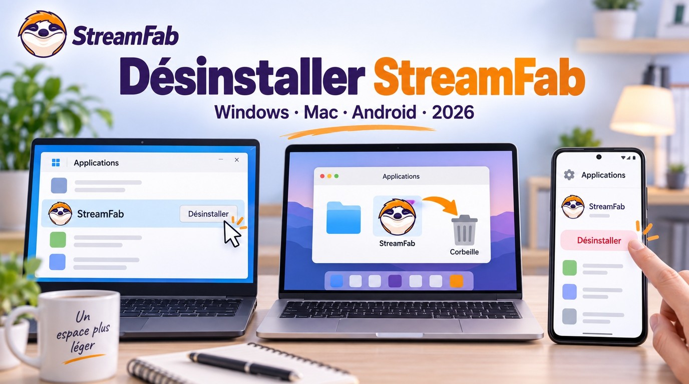 Désinstaller StreamFab : 4 méthodes Windows et les options Mac et Android (2026)