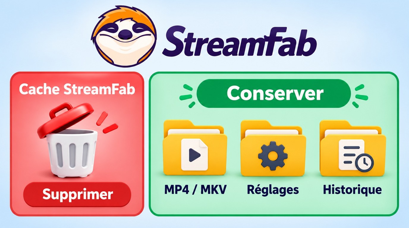 Nettoyage du cache StreamFab sans supprimer les vidéos MP4 et MKV téléchargées