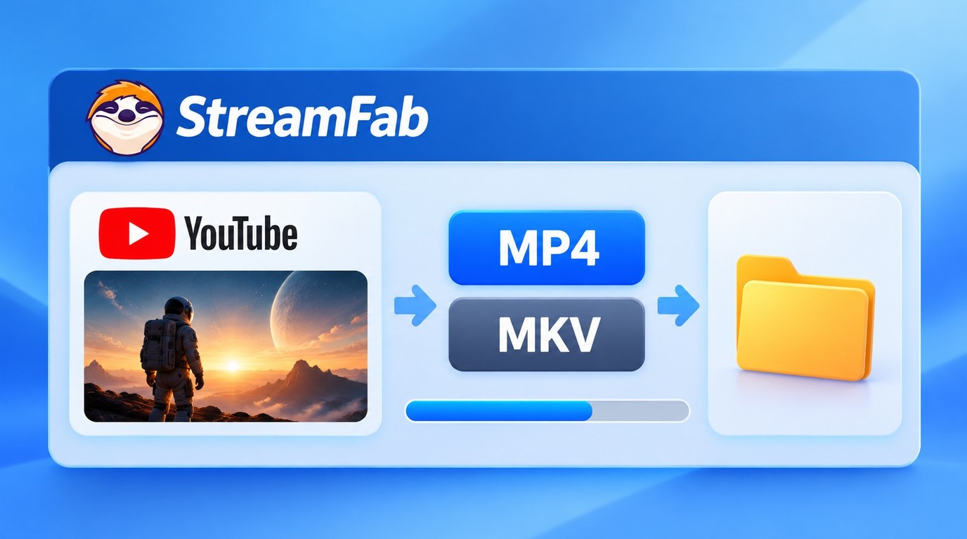 StreamFab saves supported YouTube Movies titles as MP4 or MKV files.