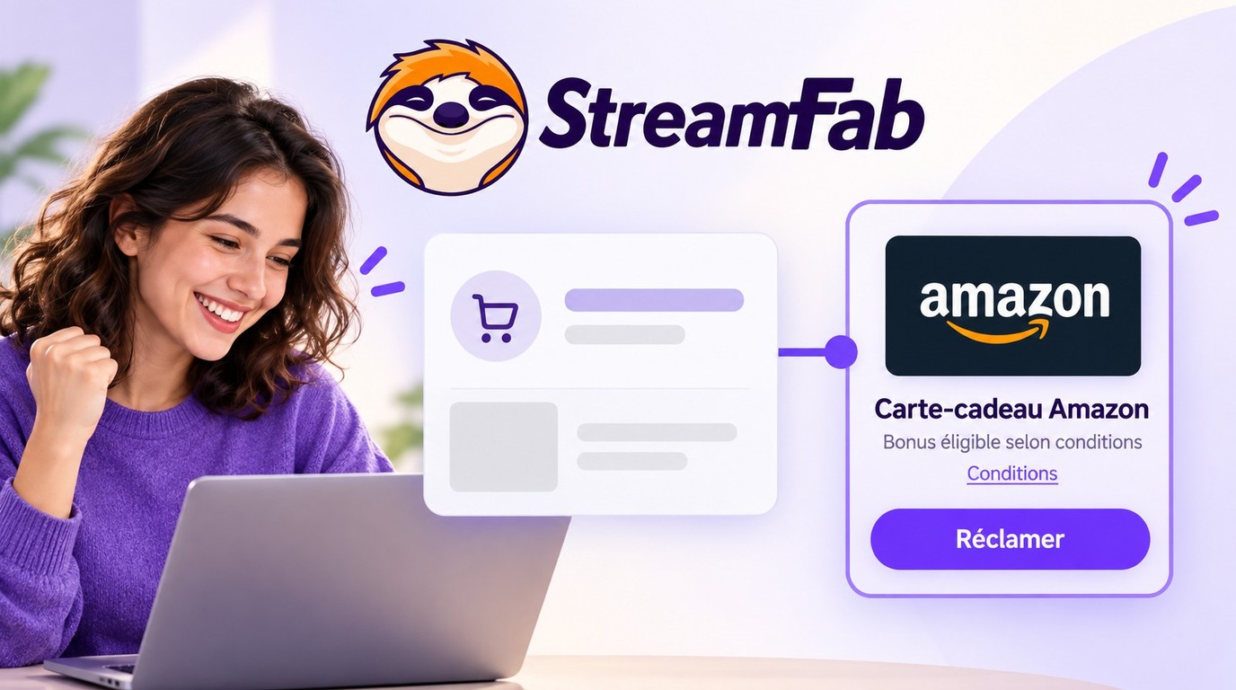 Réclamation d'une carte-cadeau Amazon depuis le compte lié à l'achat StreamFab