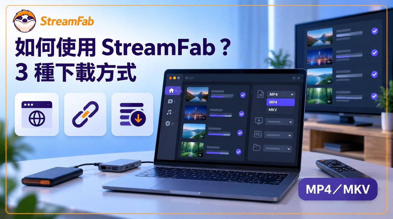 如何使用StreamFab?3種下載方式與MP4/MKV設定