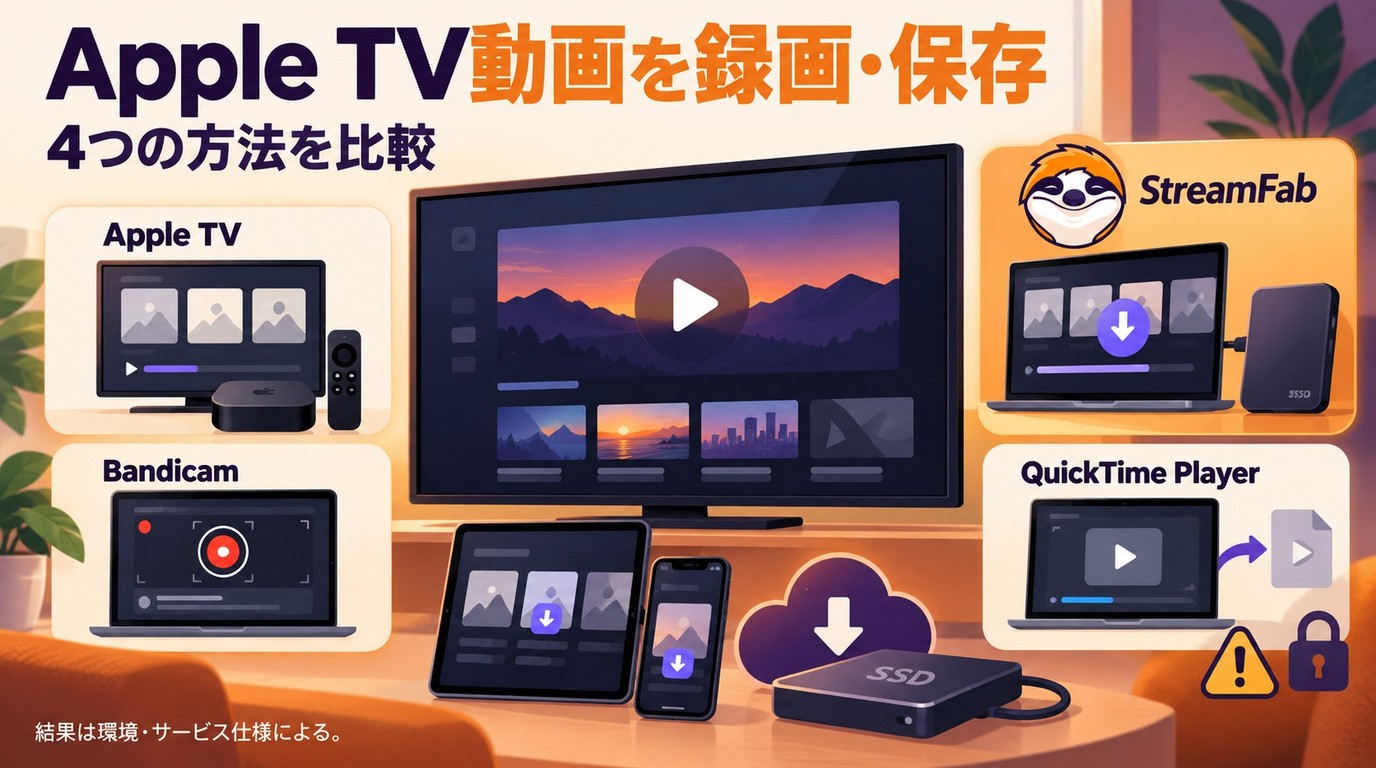 Apple TVの録画と保存はどう違う?公式ダウンロードと4つの方法の制限を解説