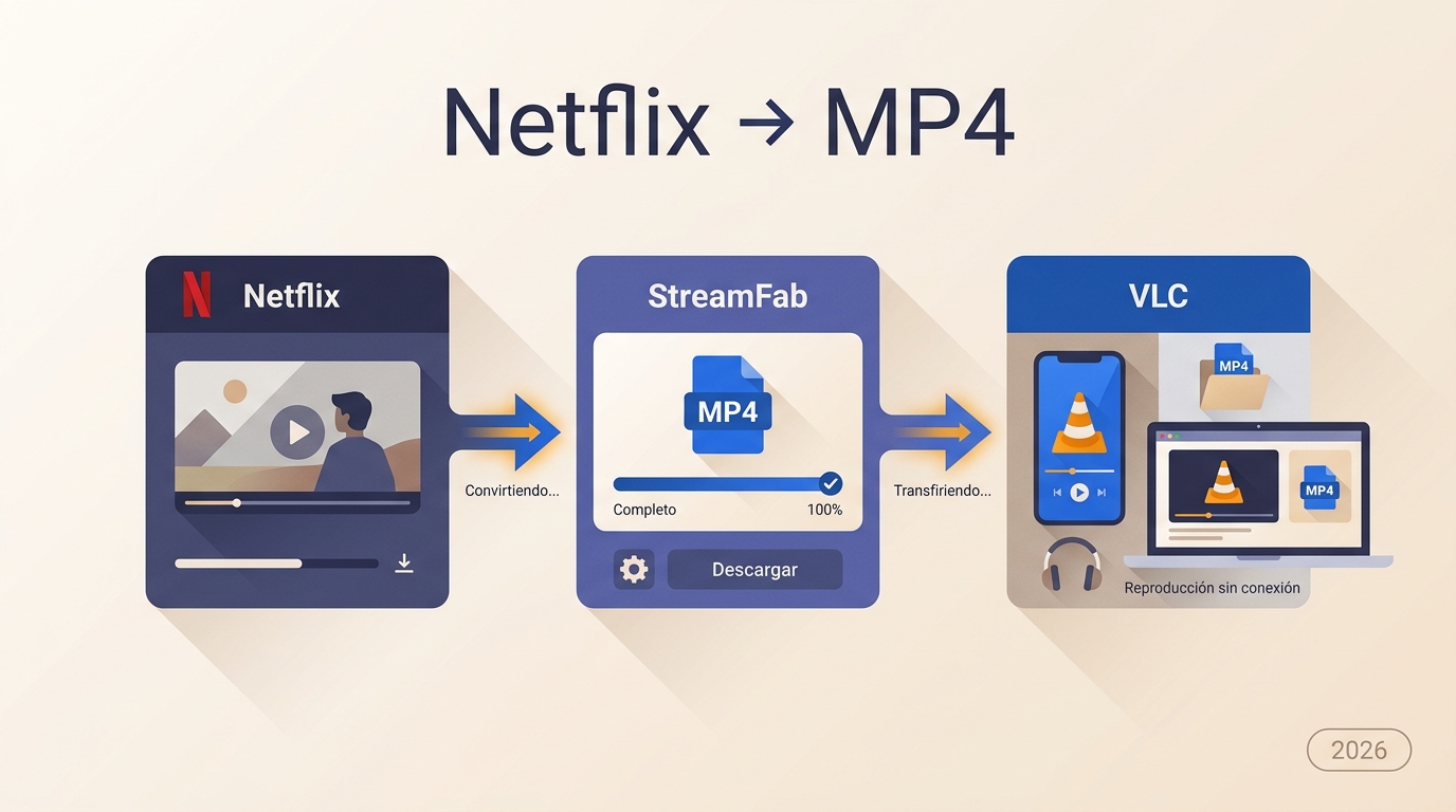 Netflix a MP4: 3 métodos para PC y móvil en 2026