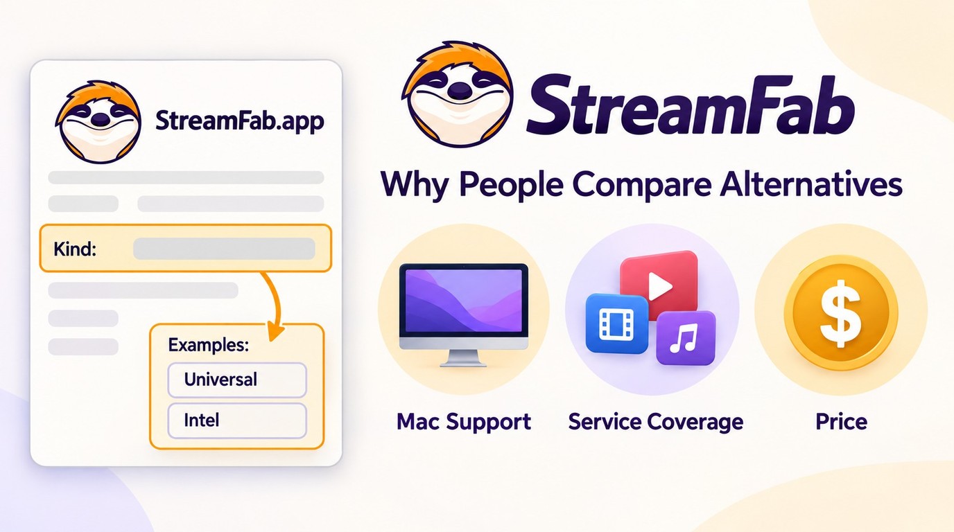 StreamFab in Finder Get Info, with the Kind field used to verify Apple Silicon support