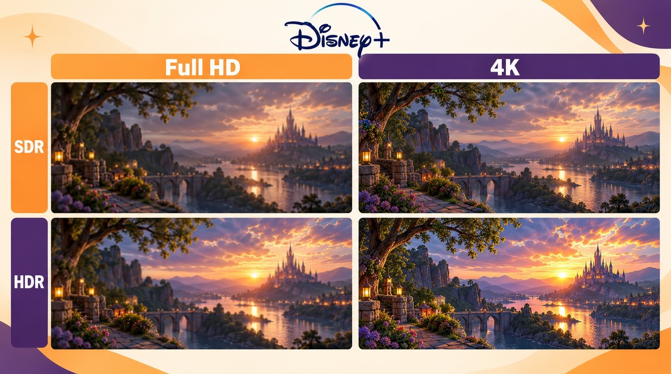 Disney+での4KとHDRの違いを解像度と明るさ・色で整理